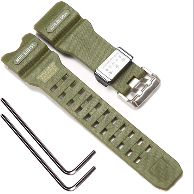 Resin Watch Accessories Compatible with Casio GWG-1000 GWG1000 Mudmaster Men's Strap Sport Waterproof Replacement Bracelet