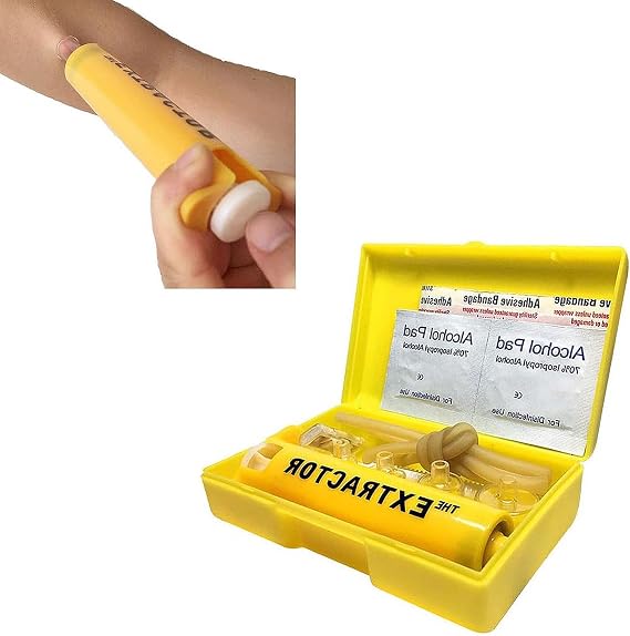 Bite Bug Relief Mosquito Sting Thing Tool Insect Suction Itch Kit Sucker, First Aid Fast Emergency, Yellow
