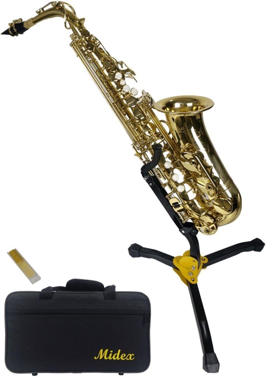 Professional Alto Saxophone with Midex SF-8000ST Stand Mib Including STANDARD Bag and Accessory