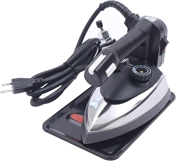 Industrial Gravity Feed Steam Iron with 3L Large Water Tank and Accessory Set 1200W Industrial Electric Steam Iron with Non-Stick Soleplate Temp Range 140~428F for Hotel Dry Cleaner Garment Factories