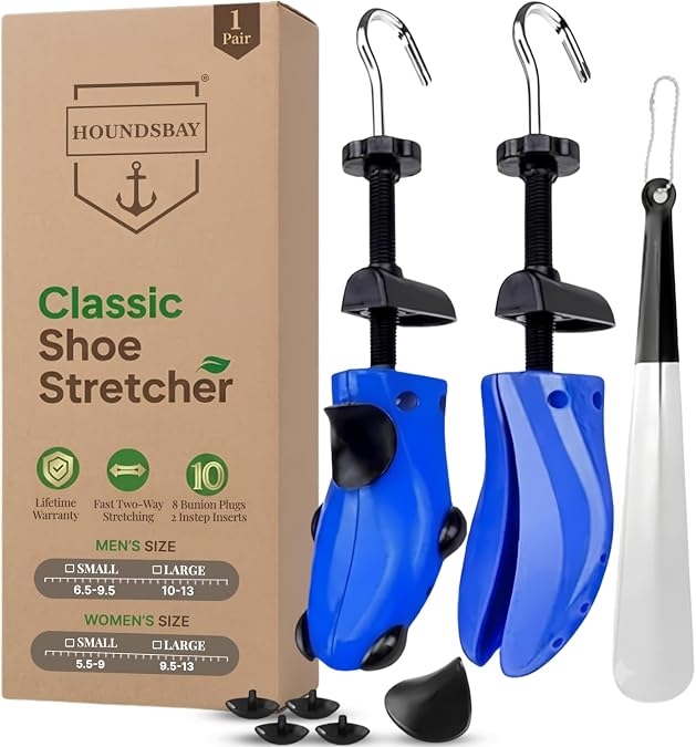 HOUNDSBAY Shoe Stretcher Women & Men, Adjustable 2-Way Shoe Expander