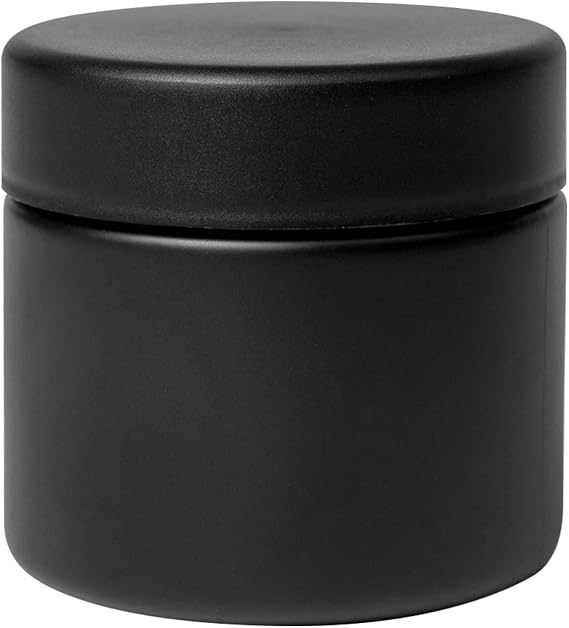 2oz Black Glass Jars with Matte Black Child Resistant Lids (90 Pieces)