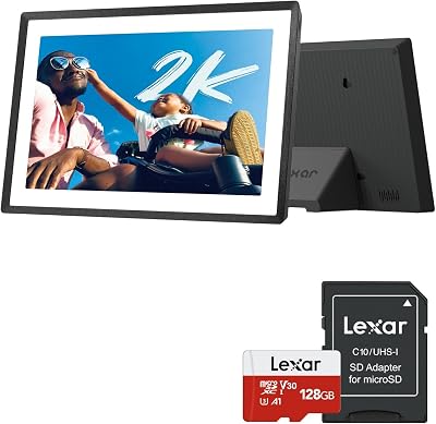 pexar 2K Digital Picture Frame and Lexar 128GB Micro SD Card