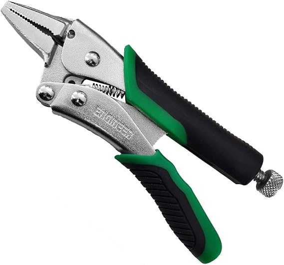 ENGINEER 6" Screw Removal Long Nose Locking Pliers PZ-66. Secure Hold, Quick Release. Grip & Remove Stripped Screws.