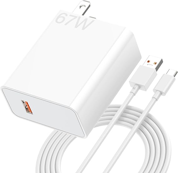 Compatible for Xiaomi Charger 67W 45W Mi Fast Wall Block,3ft Type C Cable