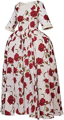 Womens Catherine the Great Cosplay Costume Rococo Floral Dress Medieval Ball Gown Masquerade Dress