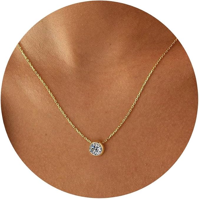 Turandoss Birthstone Necklaces for Women, 14K Gold Plated Jewelry Gifts