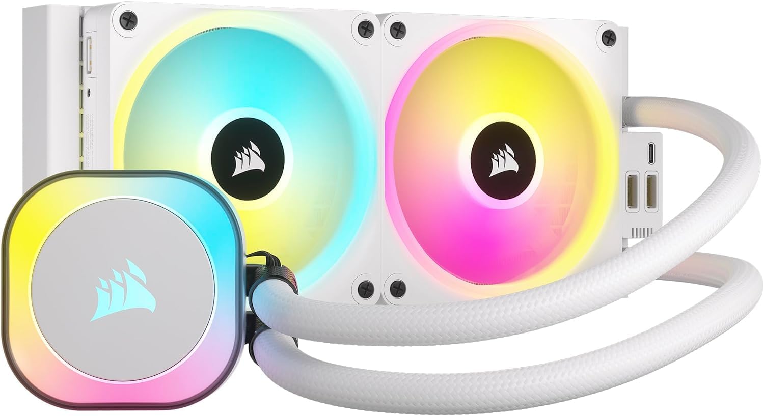CORSAIR iCUE LINK H100i RGB White 240mm Radiator Compatible with iCUE LINK Simple Water Cooling CPU Cooler White CW-9061005-WW