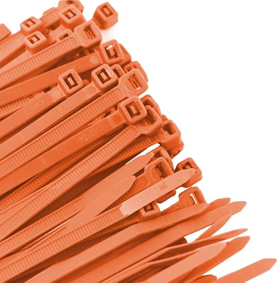 Pro Tie Standard Duty, Self-Locking Nylon Cable Wire Ties for Indoor and Outdoor Use | 11.8-Inch, 50 lbs. Tensile Strength, Orange Nylon, 100-Pack (PN: OR11SD100)