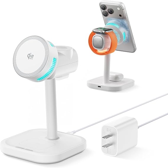 25W Qi2.2 4-in-1 Charging Station with TEC Active Cooling and Night Light