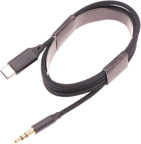Aux Cable USB C to 3.5mm Audio Cord Compatible with Lively Jitterbug Smart3/Wiko Ride 3, Car Stereo Aux-in Adapter Speaker Jack Wire Braided Type-C