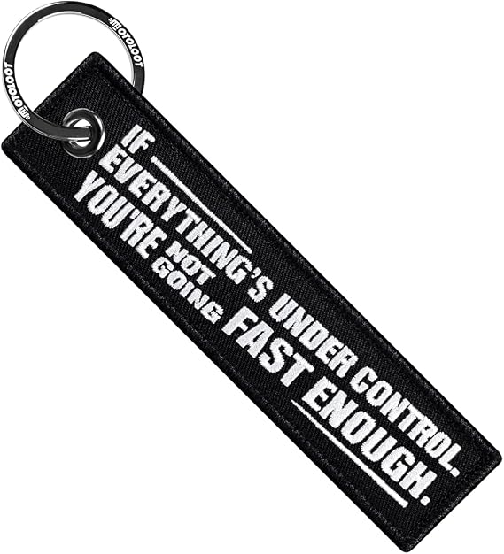 MotoLoot Keychain for Motorcycles, Scooters, Cars and Gifts (You're Not Going Fast Enough)