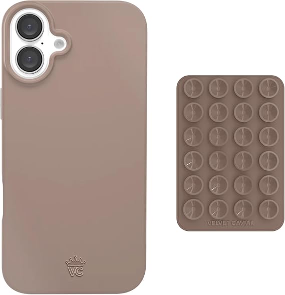 VELVET CAVIAR MagSafe Suction Phone Mount + iPhone 16 Case (Bundle - Cashmere Taupe)