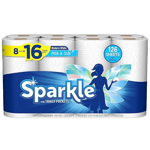 Sparkle Paper Towel, 8 White Pas Double Rolls, 4.72 lb