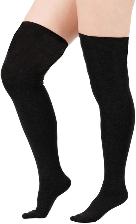 Zando Plus Size Thigh High Socks Extra Long Over Knee Thigh High Stockings | Thigh High Leg Warmers:Stretchy,Warm,Soft,Versatile,Flattering,for Halloween,Christmas,Thanksgiving,Cosplay,Pride,Women