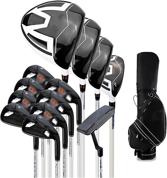 Complete Beginner Golf Club Set, Men's Right Hand, Carbon Shaft, 12-Piece with Cart Bag