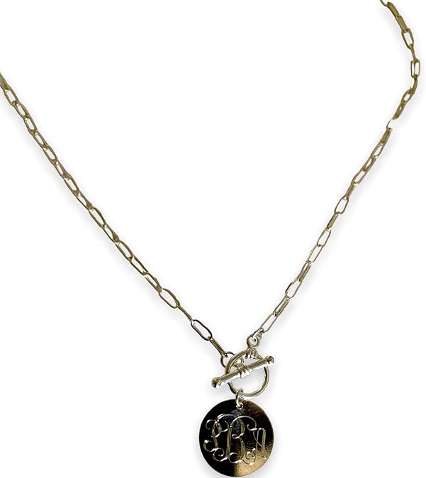 Monogram Paperclip Toggle Chain Necklace