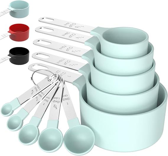 Measuring Cups & Spoons Set, Stackable Cups and Spoons