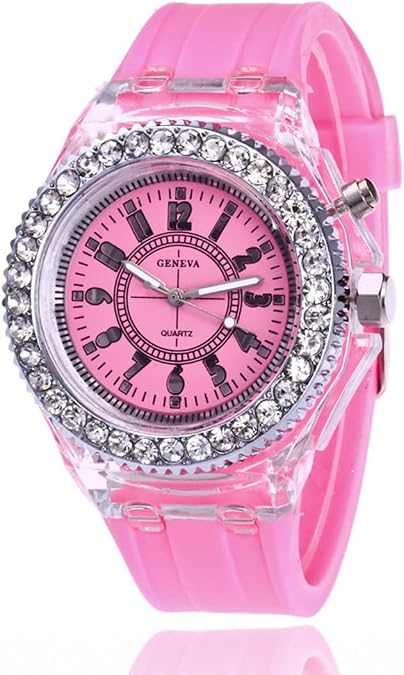 Silicone Bling Women Men Watch LED Luminous Colorful Lights Sport Watches Wristwatch