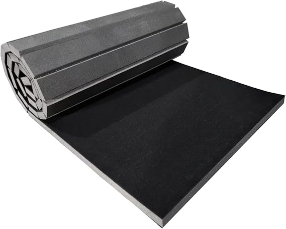 Premium Indoor Gymnastics Track Exercise Mat with Grippy Gym Carpet Top - Sturdy Foam Wrestling Mat for MMA, Cheerleading and Fitness - Roll Out Design for Easy Setup