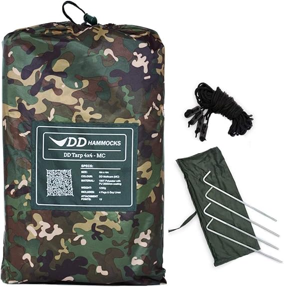 DD Hammocks - DD Tarp 4x4 - MC- Large Waterproof Group Shelter for Tarp Camping And Team Expeditions