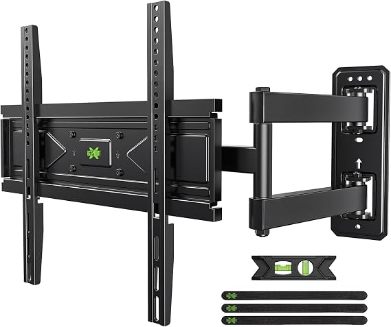 USX MOUNT Swivel TV Wall Mount for 26-60 Inch TVs up to 80 lbs, Single Articulating Arm, Full Motion TV Wall Mount Bracket with Swivel and Tilt, Max VESA 400x400mm