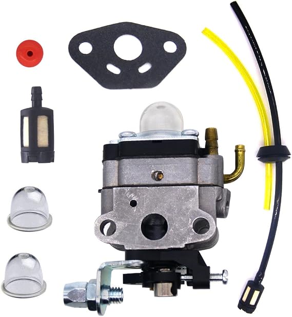 FitBest Carburetor with Fuel Line Kit for Troy-Bilt TB590BC TB26TB TB475SS TB575SS TB525CS TBE515 Gas Trimmer Carb