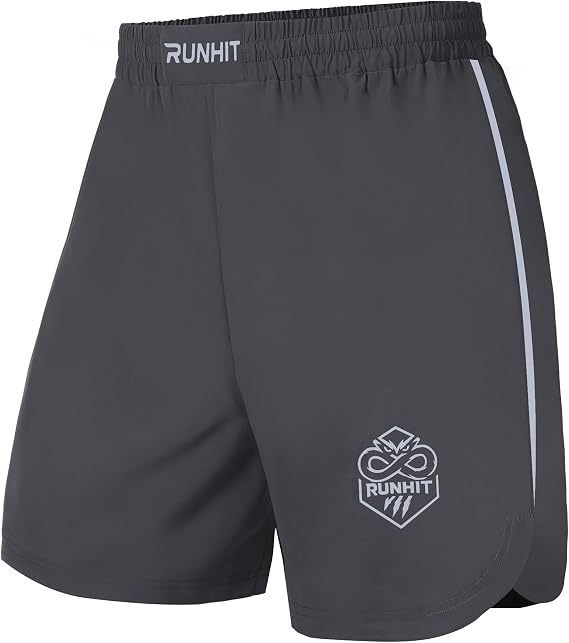 Runhit Men's BJJ Shorts MMA Fight Shorts for Wrestling, Boxing, No Gi, Jiu Jitsu, Muay Thai, Training, Grappling, Fighting
