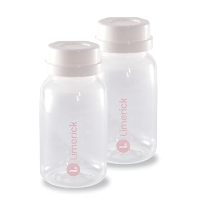 Limerick 4 oz Breast Milk Storage Bottles, BPA Free & Dishwasher Safe, Formula Storage Bottles, Open Neck for Easy Collection & Storage