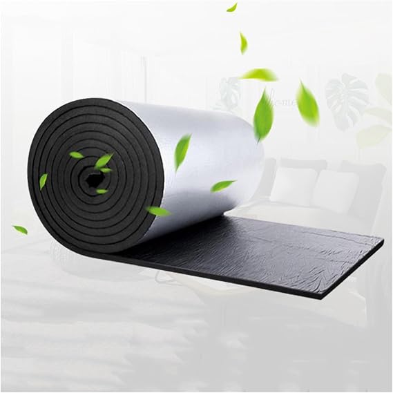 Self-Adhesive Insulating Mats,Anti-Freezing Insulation Cotton,Heat Barrier Mat,Aluminum Foil Foam Thermal Insulation Cotton,For Use In Walls,Roofs,Floor,Easy To Install ( Color : 10MM(THK) , Size : 10