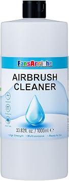 FansArriche Airbrush Cleaner, 33.82 Oz Air Brush Cleaning Solution for Water-Based Acrylic Color Paints, Quickly Clean Clogged Airbrushes, Paint Brushes, Art Tools
