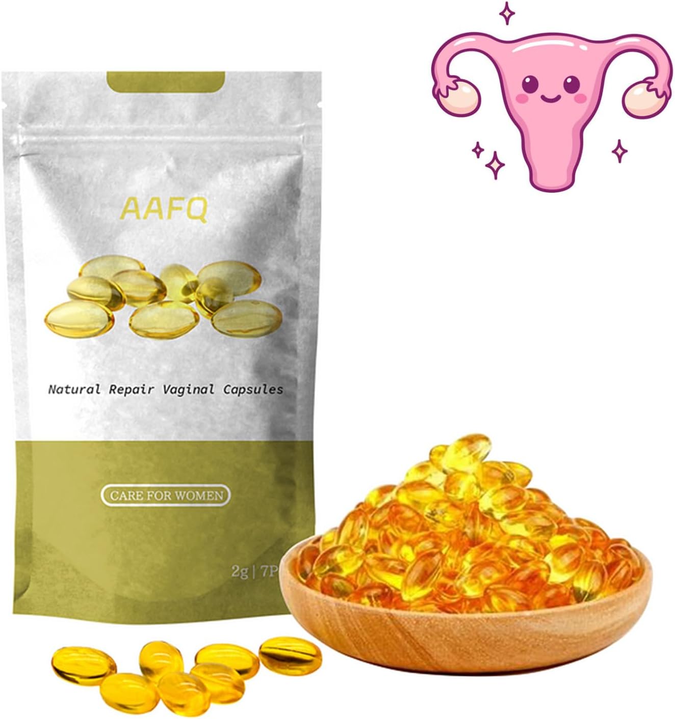 AAQF Instant Anti-Itch Detox Products, Firming Repair & Pink and Tender Natural Capsules, AAQF Capsulas 1 Bags of 7pcs