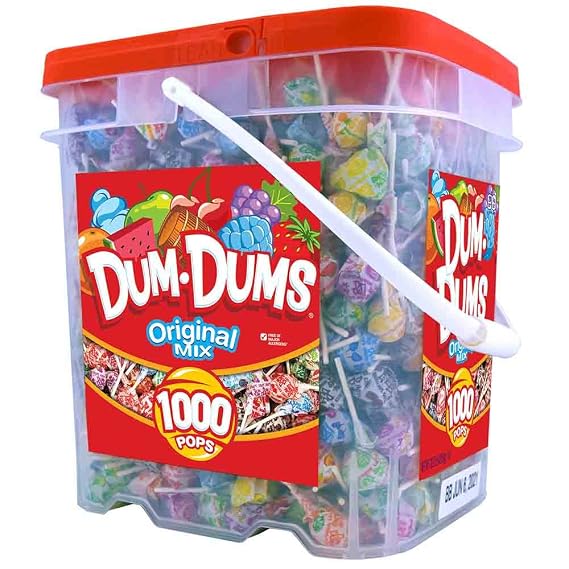 Dum Dums Original Mix 1,000 Count Bucket - All-Time Classic Flavors - Bulk Suckers, Lollipops Individually Wrapped, Assorted Candy Variety Pack - Bulk Candy for Any Occasion