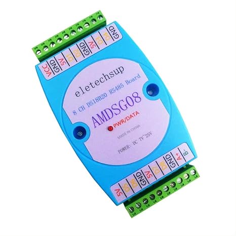 8CH DS18B20 Temperature Acquisition Module, RS485 MODBUS RTU Communication