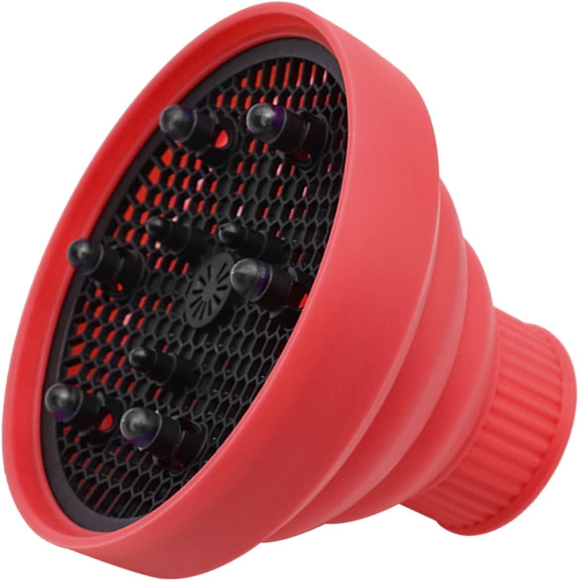 CANIGHT Hair Dryer Diffuser Attachment for Curly Hair Silicone Diffuser Cover Bright Red Even Heat Distribution for Home Salon Use Essential Styling Tool for Bouncy Waves