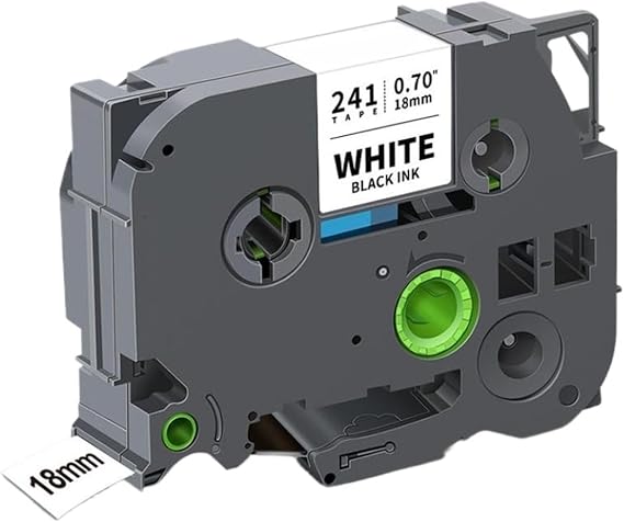 1PK Compatible 18mm TZe241 Label Tape Works With TZe-241 141 441 541 641 Compatible with Label Printer PT-E550W(Black on White)