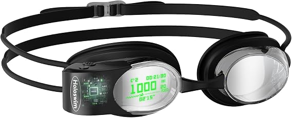 OutdoorMaster x Holoswim AR Smart Swim Goggles, Anti-fog Swimming Goggles with Fitness Tracker, Head-up Real-time Display