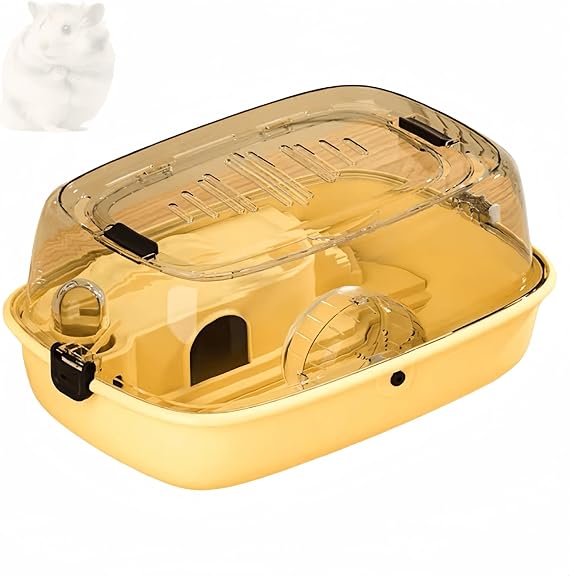 Hamster Cage, Guinea Pig Cage, Deluxe Hamster Cage for Hamsters, Gerbils, Mice, Lemmings, Degus Or Other Small Pets(Yellow)
