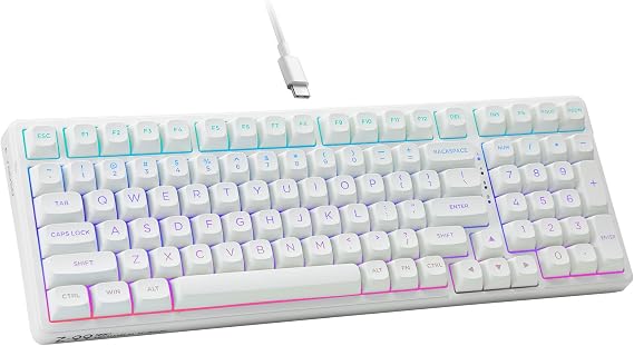 HUO JI E-Yooso Creamy Mechanical Keyboard Wired, RGB Backlit, White