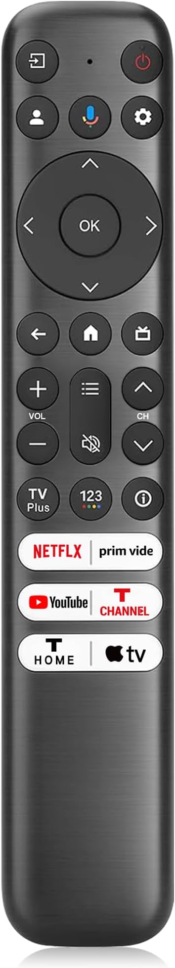 RC813 Replacement TCL Remote Control for TCL 4K Android Google LCD LED Smart TVs - No Setup Required