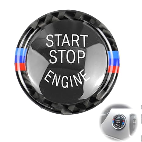 For B-M-W Accessories Start Stop Button Cover, Car Engine Start Stop Button Cover for B-M-W 1 3 5 Series, Push Start Button B-M-W Compatible with B-M-W E90 E92 3 E89 Z4 Series 