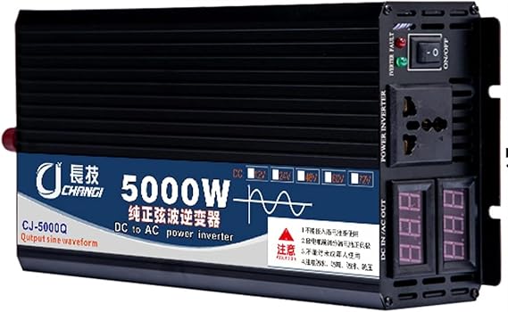 3000W 4000W 5000W Pure Sine Car Inverter Power Voltage Converter DC 12V/24V/48V/60V/72V to 110V / 220V 230V AC Pure Sine Wave Inverter Transformer Converter for Camping RV (Color : 72Vto110V, Size :