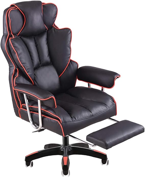 Office Chair - Executive Computer Chair Gaming Chair Swivel Rotary Lifting Reclining High Back Adjustable Chair with Footrest