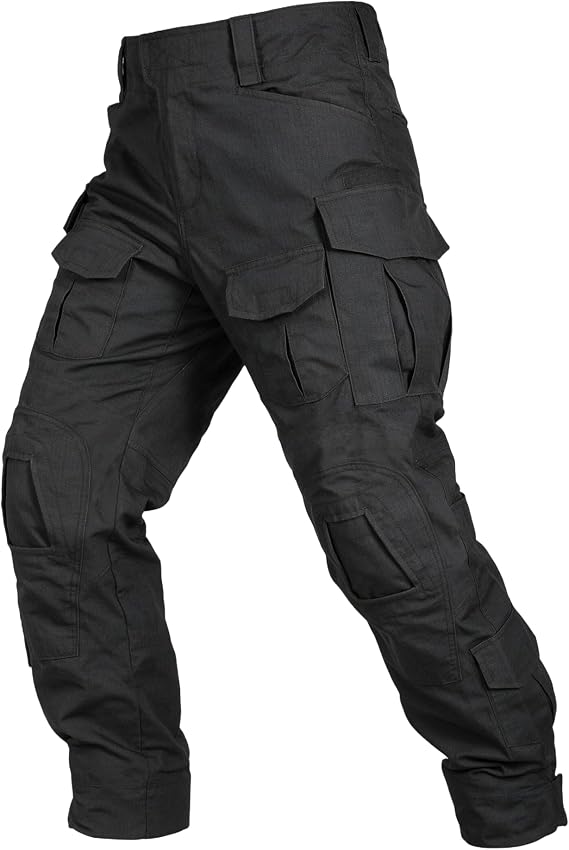Mens Tactical Pants | Water Resistant Cargo Pants Outdoor Hiking Pants Ripstop Work Pants Multi pocket No Belt No Knee Pad