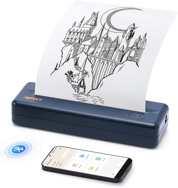 iDPRT Portable-Printer Wireless for Travel, 300DPI Inkless-Thermal-Small-Printers for Home Use, Office, Vehicles, Mobile Bluetooth Printer Supports 8.5" x 11" US Letter, for Smartphone & PC,MT890