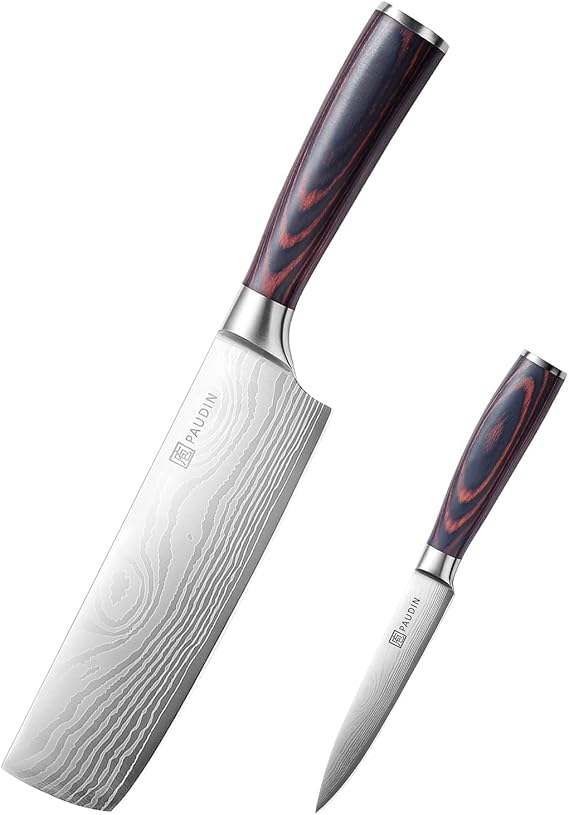 PAUDIN Nakiri Knife and Kitchen Utility Knife