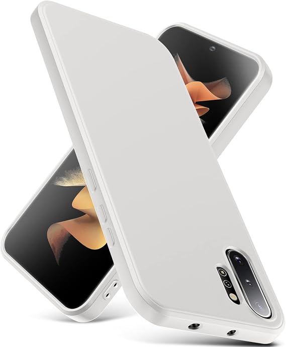 for Samsung Galaxy Note 10 Plus Case, Thin Liquid Beige | Silicone Case,Shockproof,Slim Thin Phone Case for Samsung Galaxy Note 10 Plus, Full Body Screen Camera Protective Cover-
