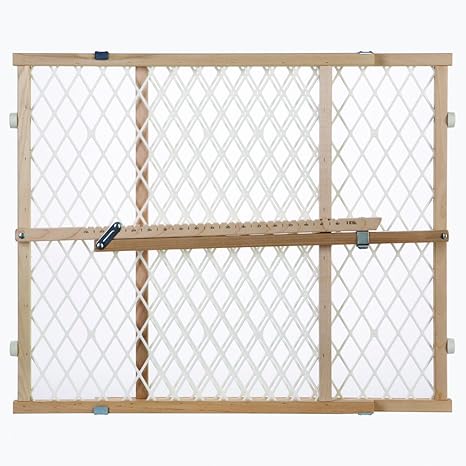 Toddleroo by North States - Diamond Mesh Wooden Baby Gate: Pressure Mounted Baby Gate for Doorways - Adjustable 26.5 to 42 Inches Wide - 23 Inches Tall