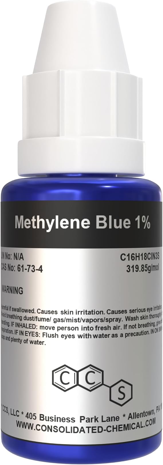 Methylene Blue 1% Aqueous Stain/dye Solution - 60mL (2 Fl Oz)