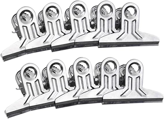 COHEALI 10 Pcs Stainless Steel Chip Bag Clips, 2.16 Inch Food Bag Sealing Clips for Snacks, Bread, Coffee, and More, Airtight Seal for Freshness
